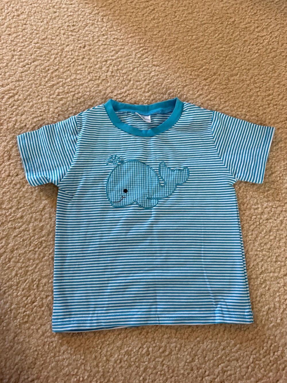 Blue Striped Whale Tee - Kids Shirt